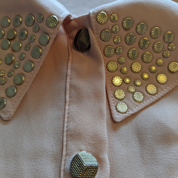 Pink Button Up Shirt M - Picture 3 of 7